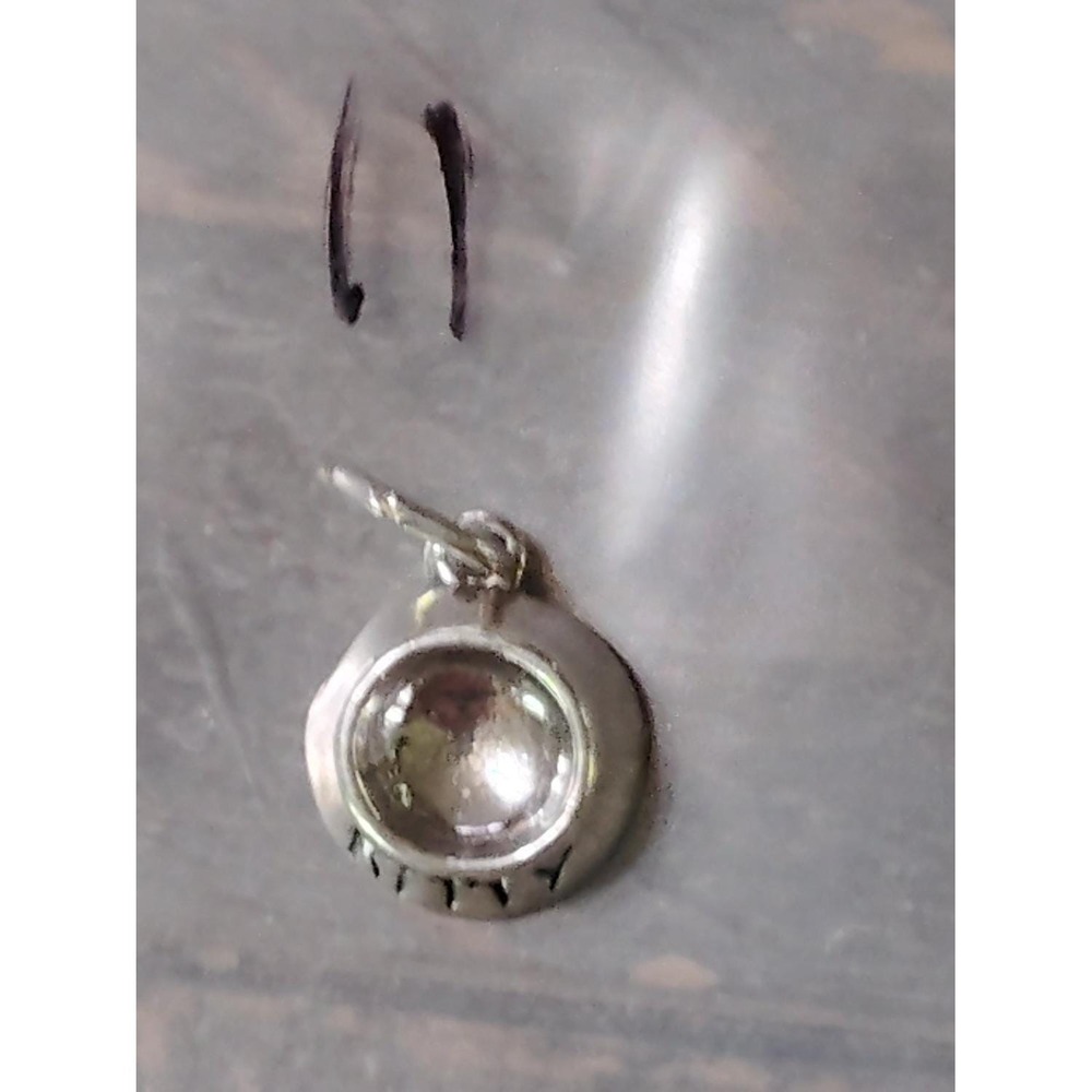 charm pendant Kitty Cat Food Bowl Silver 925  vintage